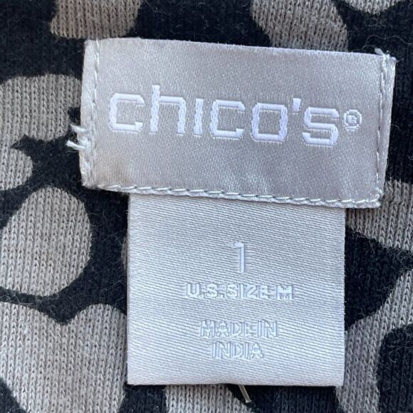 Chico's Black and Gray Animal Print Tunic - Picture 7 of 9